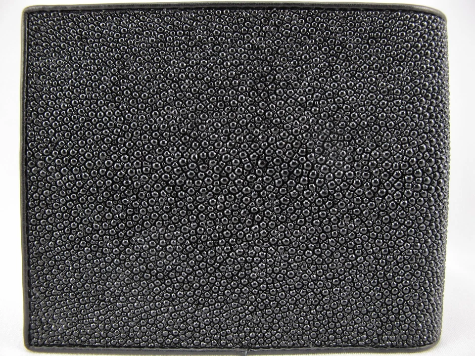 Бумажник тонкий складной подлинный Stingray шагреневая кожа (черный) - Изображение 3 из 4