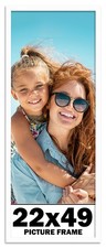 22x49 Frame White Wood Picture Photo Frame with UV Acrylic and Acid Free Backing