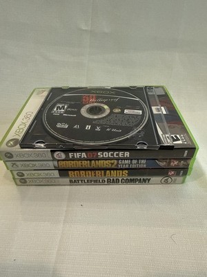 Xbox 360 Game Lot: FIFA 07 Soccer, Borderlands, Borderlands 2 GOTY, Battlefield: