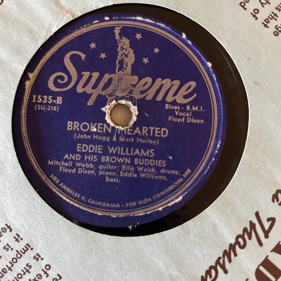 Eddie Williams 78 Red Head N Cadillac / Broken Hearted BROWN BUDDIES Floyd Dixon Foto 3 de 4