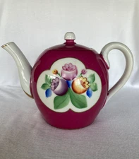 Antique Imperial Russian Moscow Hand Painted Porcelain Teapot