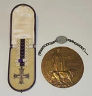 WW1 Canadian 31st CEF Alberta Military Cross Gallantry Medal + Memorial Plaque
