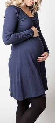 Mom2Mom Women's Maternity Nursing Wrap Dress - Navy Blue - Size Small - #MM-21
