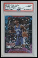 2019 Prizm Terance Mann Rookie Choice Nebula 1 /1 PSA10 ( Gem Mint )