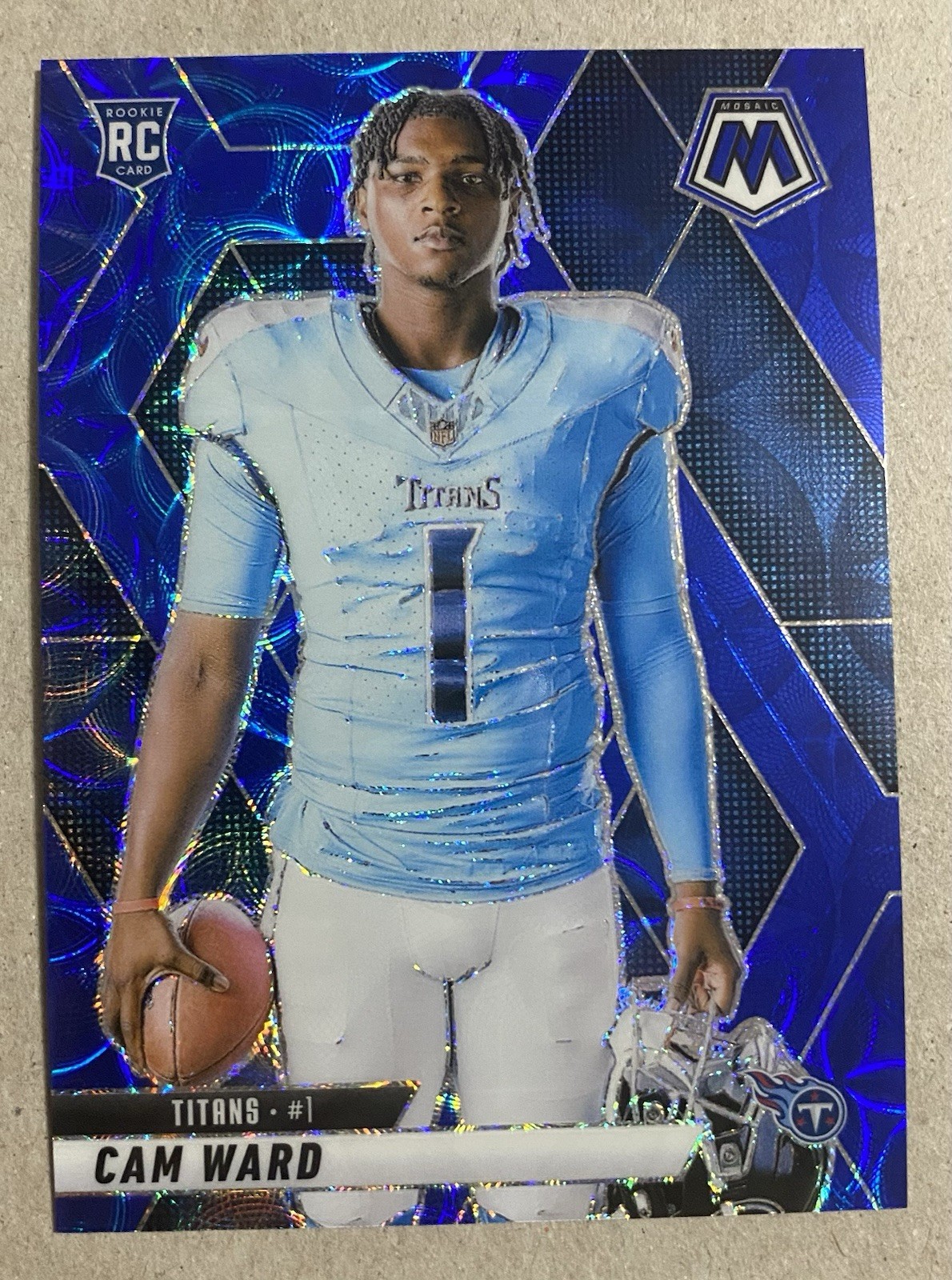 2025 Mosaic Football Cam Ward RC Variation Blue Scope # 272