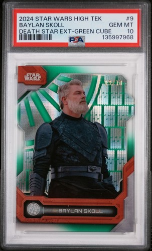 BAYLAN SKOLL 2024 Star Wars High Tek #9 Death Star GREEN CUBE /10 PSA 10 POP 2