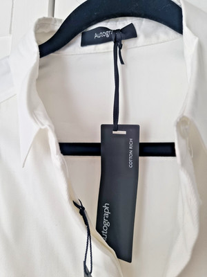 BNWT: M&S AUTOGRAPH White Stretch Long Sleeve Button Shirt UK 12 Marks & Spencer