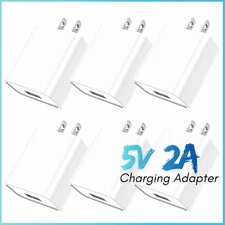 Bulk Lot 5V 2A USB Port Jack Wall Charger 5 Volt 2 Amp AC to DC Power Adapter