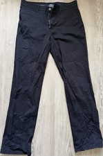 St. John's Bay Black Cotton Spandex Casual Pants Regular Fit Straight Leg 32 Men