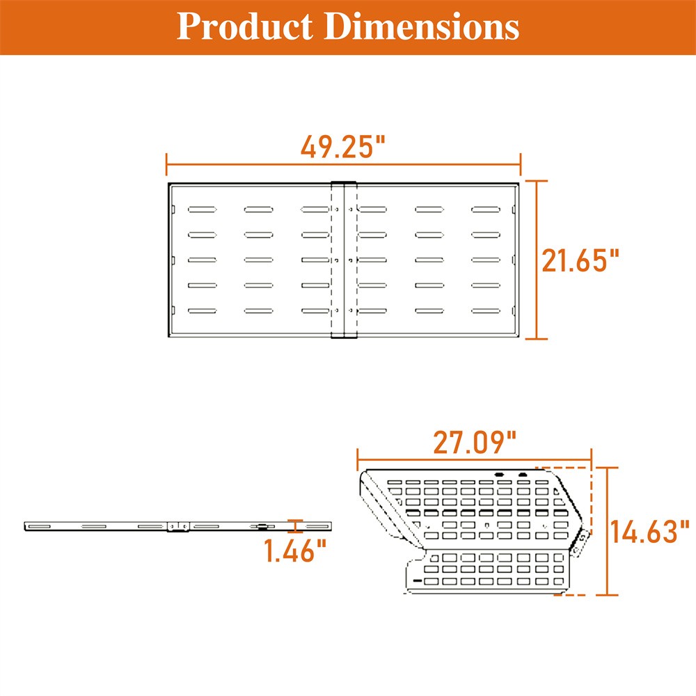 Hooke Road Rear Window Molle Panel& Interior Cargo Rack for 03-09 Toyota 4Runner