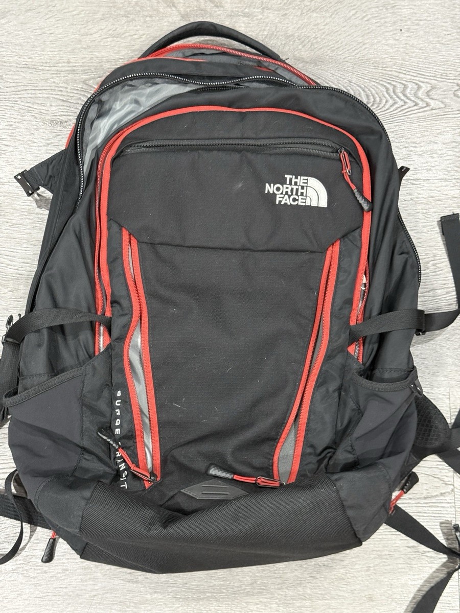 THE NORTH FACE バックパック 黒/赤 The North Face Surge Transit Larger Laptop Backpack 38 L Black Red