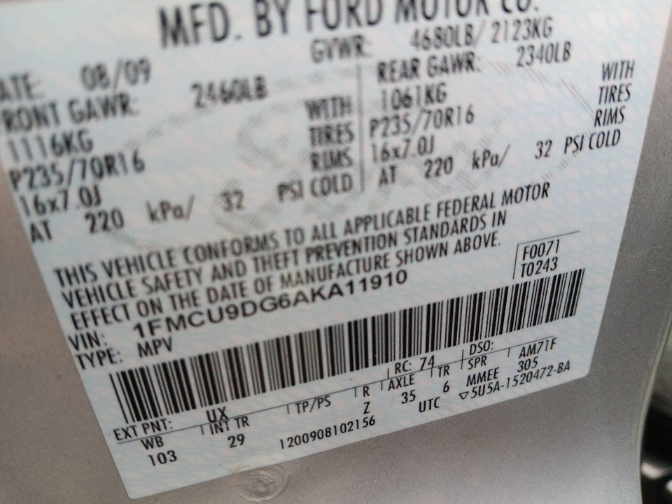 Módulo de control electrónico ECM del motor 3,0 L automático compatible con 10-11 ESCAPE 30365898 Foto 3 de 4