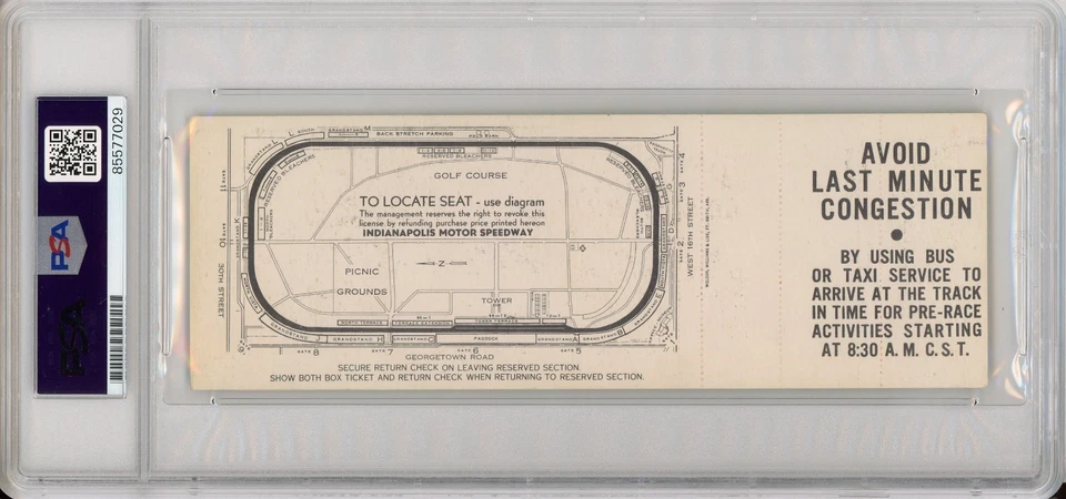 1970 Indy Indianapolis 500 RARE FULL Ticket Signed Mario Andretti PSA DNA COA - Image 2 of 2