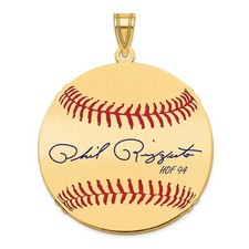 Gold-plating over Sterling Silver Phil Rizzuto Hall of Fame Signature Large Epox
