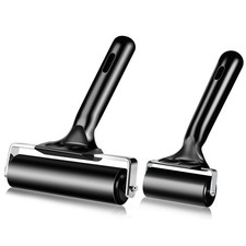 2pc Rubber Roller Brayer Rollers for Crafting, Hard Rubber Roller 4 and 2.4 I...
