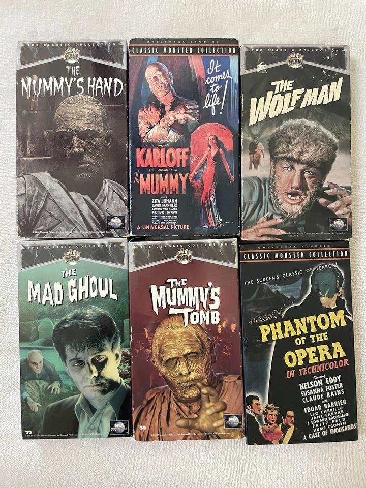 Lot of 6 Universal Monster VHS tapes Mummy Wolfman - Image 2 of 4