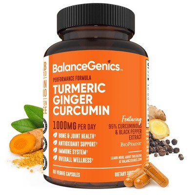 Turmeric Curcumin Supplement with Black Pepper & Ginger Root 1000mg... Fast Ship