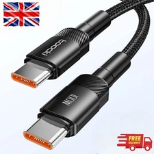 Type-C to Type-C Cable PD 60W Fast Charger Braided Long USB Lead LED For Samsung