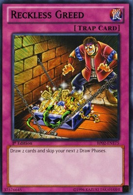 Reckless Greed - BP02-EN175 - Rare - 1st Edition - Moderately Played