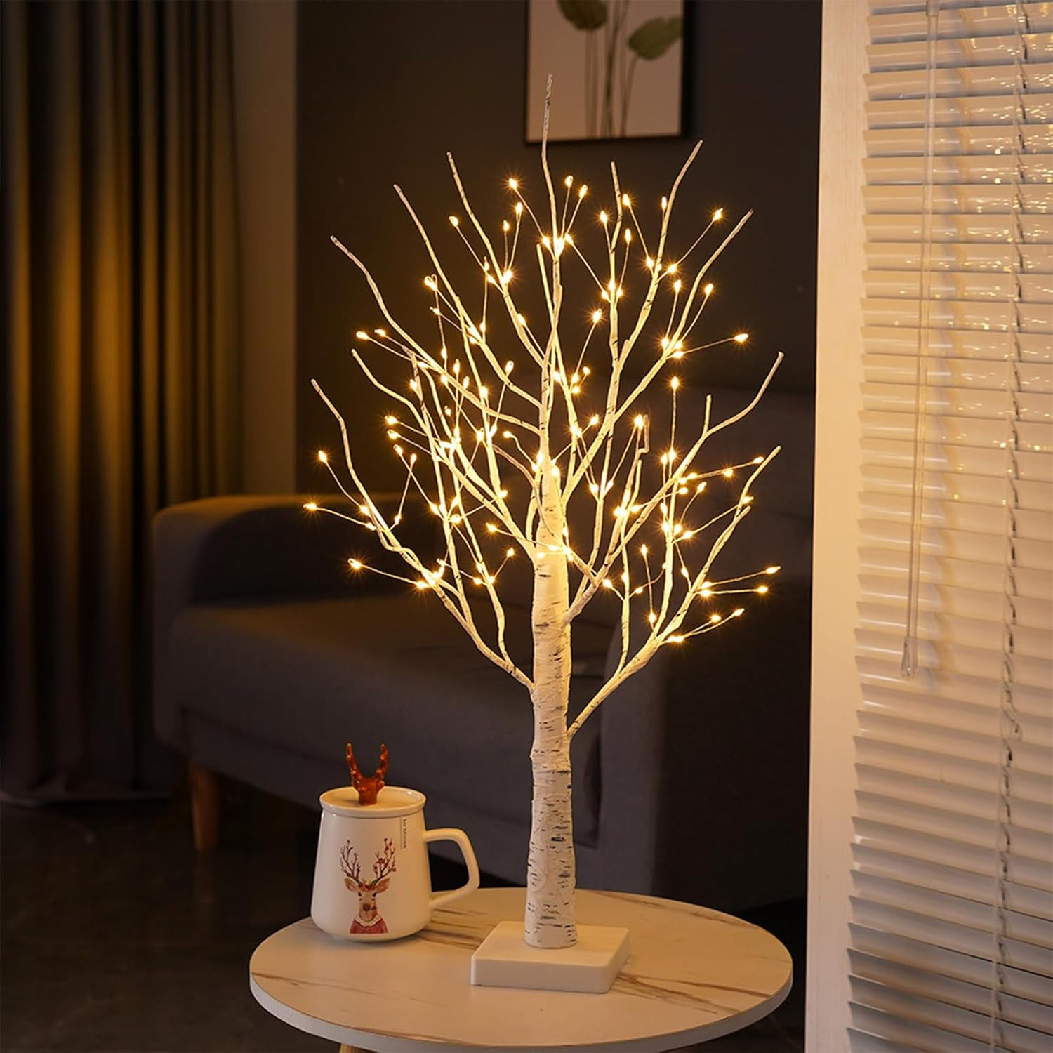 144 LED Birch Tree Lights,Tabletop Bonsai Fairy Light Spirit Tree,DIY Artificial