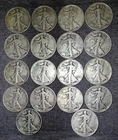 Lot Of 18 Walking Liberty Half Dollars. Various Dates Start .01 CENTS  NO RSV!!