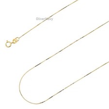 10K Solid Yellow Gold Box Chain Women 16'' 18'' 20'' 22'' 24' 26'' 30''