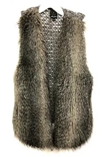 Ella Moss Size XS/S Arabella Faux Fur Open Front Sweater Boho Womens Vest