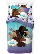 Afro Unicorn Kids Reversible Bed Set-W20301970234, W50008734234, W31311305723