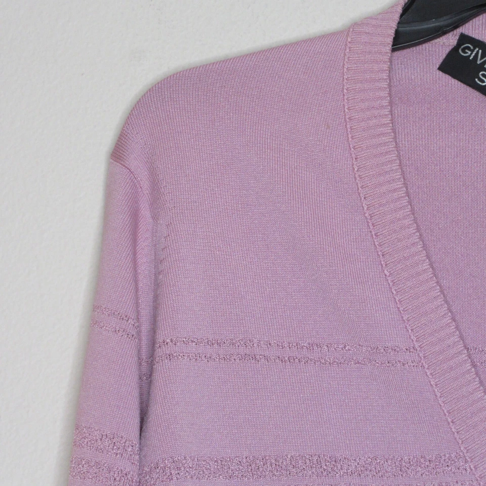 Givenchy Sport Women's Long Sleeve Button Down Ribbed Cardigan Lavender L B56 - Image 3 of 4