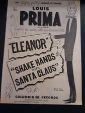 Louis Prima Eleanor Shake Hands With Santa Rare Original Promo Poster Ad Framed!