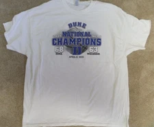 Duke Blue Devils Vintage 2015 Basketball National Champions T-Shirt 2XL White