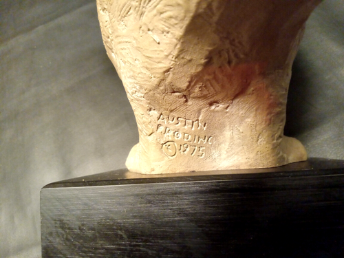 Sculpture céramique 9" MCM vintage 1975 Snow Owl Austin Productions - Photo 5/5