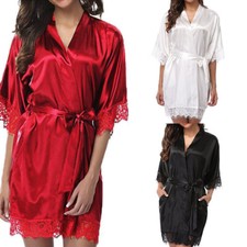 Dressing Silk Satin Bride Bath Wedding Gown Robe Robe Night Lace Kimono Briefs