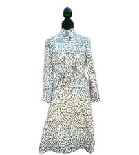 Vintage Jeanne Lanvin Paris 1960s Tulip Tie Waist Shirtdress Authentic Size 10