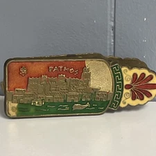 Vintage Brass Clip Paperweight GREECE Aegean Sea Patmos Hellas Greek ❤️blt4j2
