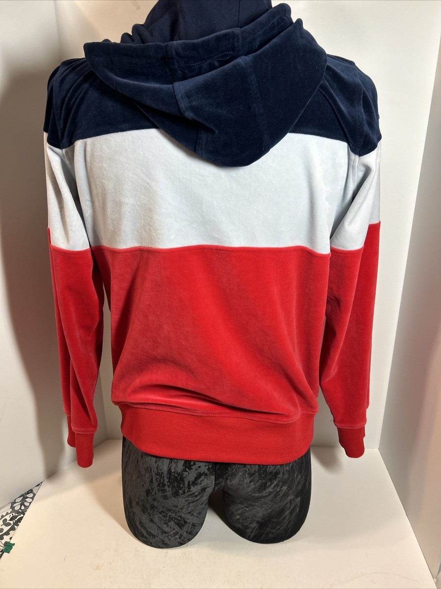 FILA Zip Up Hoodie Jacket Red White and Blue Size L with