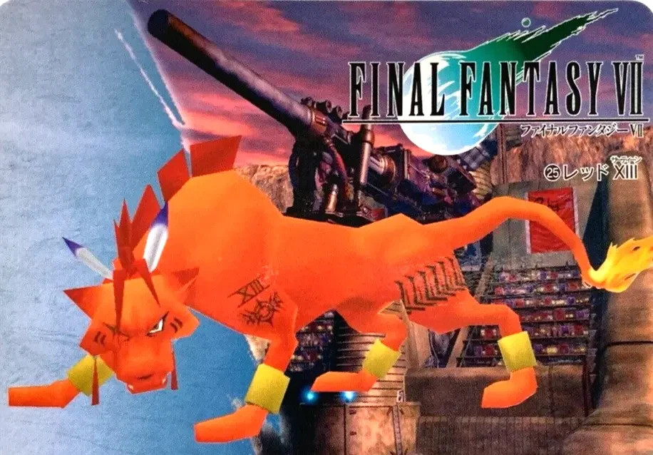 Red XIII FINAL FANTASY VII FF7 SQUARE japanese 1997 card Bandai F
