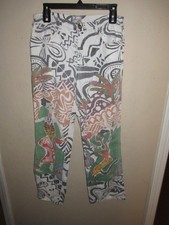 EUC African Tribal Print Chino Pants Straight Leg size 1.5 15 