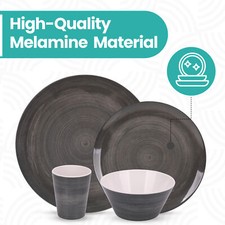 Image of 16pcs Dining Set Multicoloured Crockery Dinner Plates Side Plates Bowls Beakers