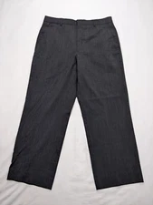 Doc & Amelia By Cintas Men 34 (33x27) Black Pants Relaxed Wool Blend