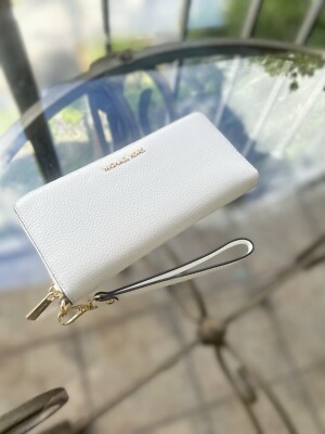 Michael Kors Jet Set Travel Continental Leather Wallet Wristlet In