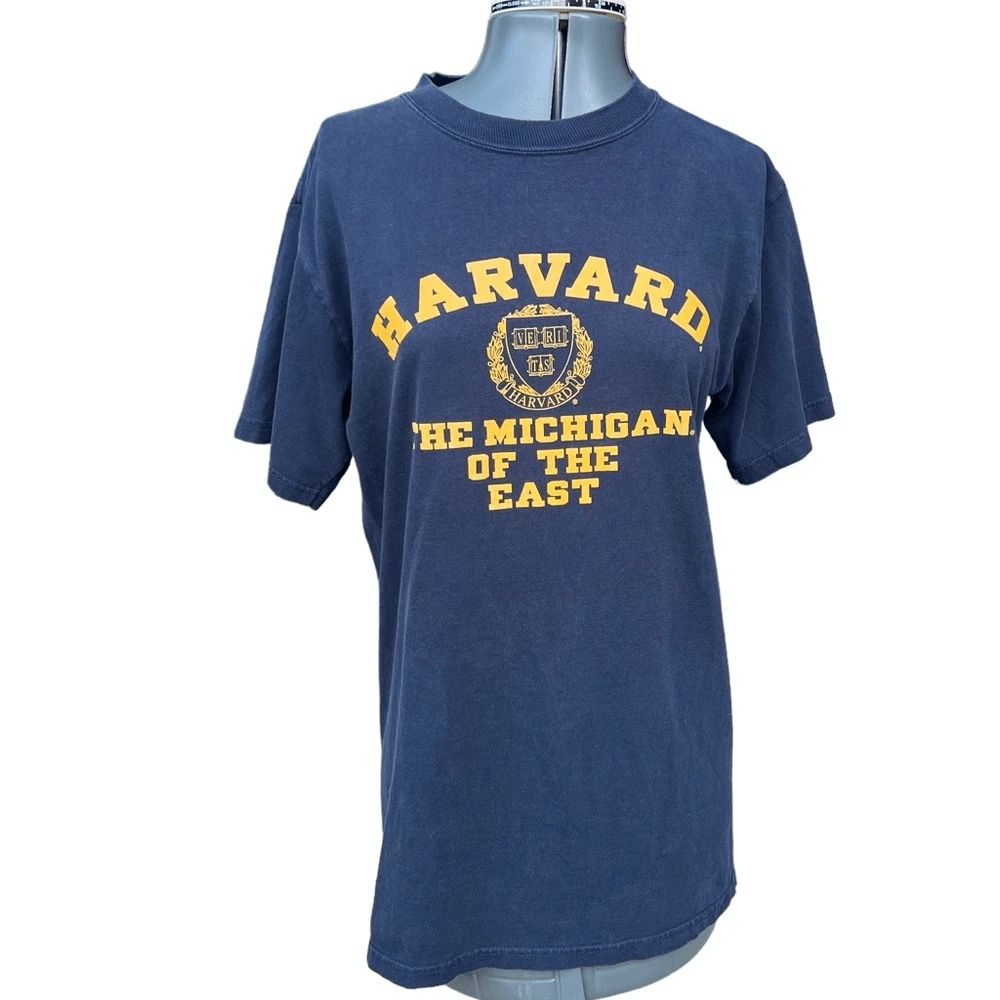 Vintage 1980's Harvard T-shirt Champion patch” RARE Michigan of the East” MED