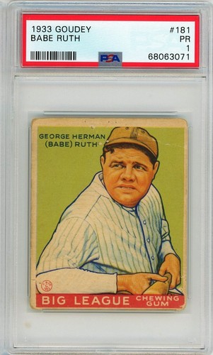 1933 Goudey Babe Ruth #181 PSA 1 P1424