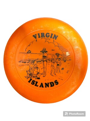 Vintage Frisbee Made In USA Orange Virgin Islands Textured Border 9 ...