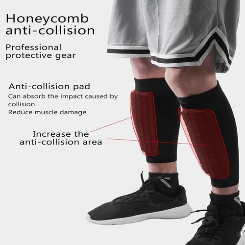 Ski, Soccer Shin Guard Sleeves, Sport Soccer Leg Shin Pads Guard Socks Football - Picture 12 of 18
