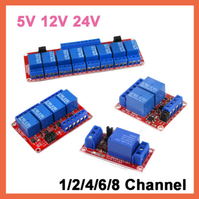 1/2/4/6/8 Kanal Modul Relais 5V/12V/24V Für Raspberry Pi Optokoppler Relay