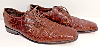 Stacy Adams Mens Brown Leather Crocodile Oxford Merrick Shoe  display picture 2