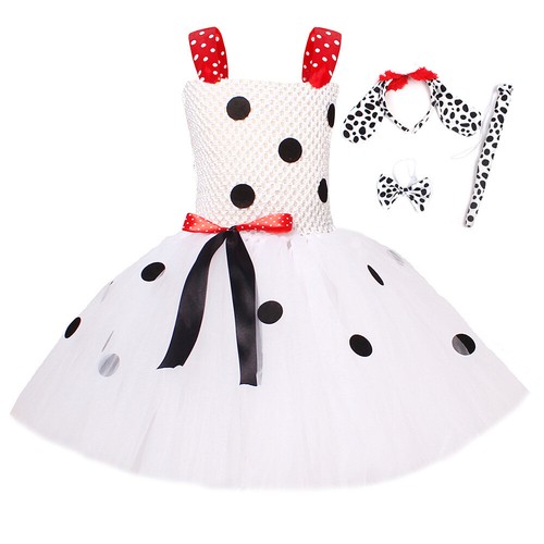 Summer Girl Spotted Dog Cartoon Cosplay Stage Show Hair Tie Bow Tie Tutu Set - Picture 15 of 21