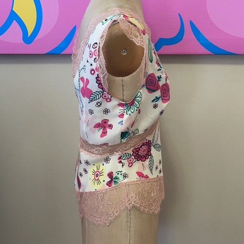 Top floreale Moschino rosa economico e chic nuovo con etichette - Foto 5 di 11