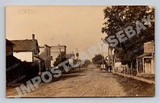 Dorchester Ontario RPPC Street View Dirt Road Stores 1907 Middlesex County